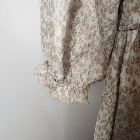 Mittoshop Floral Print Jacquard Cottagecore Boho Peasant Fairy Dress Size M #590 - Picture 3 of 12